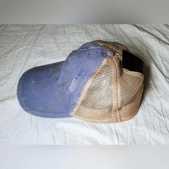 NWT David and Young Adjustable Women's Baseball Cap Blue Distressed - Picture 10 of 12